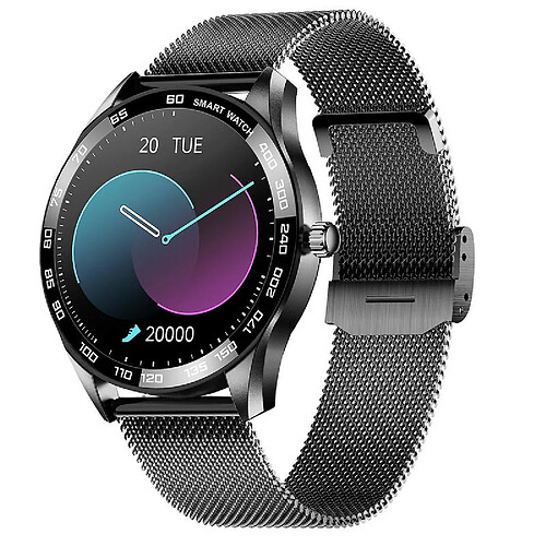 Chrono Smartwatch, montre-bracelet de fitness, montre de sport, montre tracker pour hommes et femmes, avec fréquence cardiaque, surveillance de l'oxygène dans le sang, rappel SMS, podomètre. Bluetooth étanche IP68, pour iOS et Android(noir)