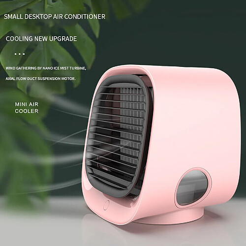 (Rose) Mini Thermantidote USB Ventilateur de Climatiseur de Bureau à Domicile Ventilateur d'Air Portable