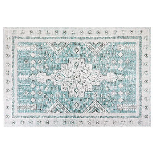 Beliani Tapis en coton vert menthe 200 x 300 cm FULLA