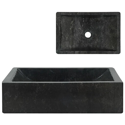 vidaXL Lavabo 45x30x12 cm marbre noir brillant