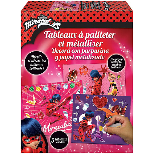 Educa Borras Tableau a pailleter et metalliser Miraculous Ladybug