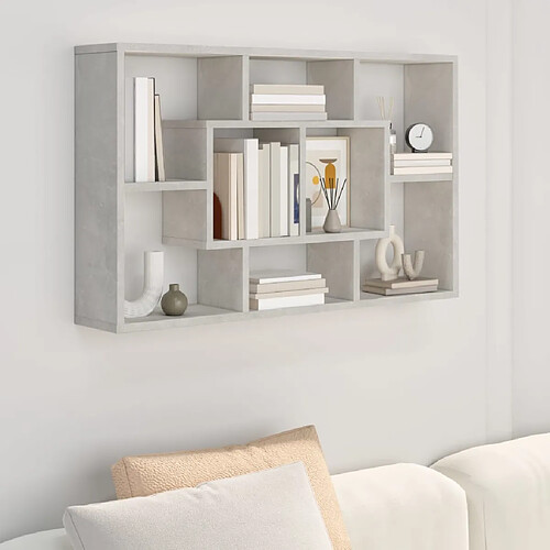 vidaXL Étagère murale Gris béton 85x16x52,5 cm Bois d'ingénierie