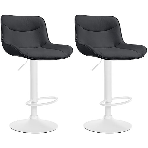 Non Lot de 2 tabourets de bar Vonore simili cuir blanc