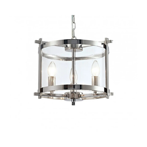 Luminaire Center Suspension Nolan Chrome poli 3 ampoules 47cm