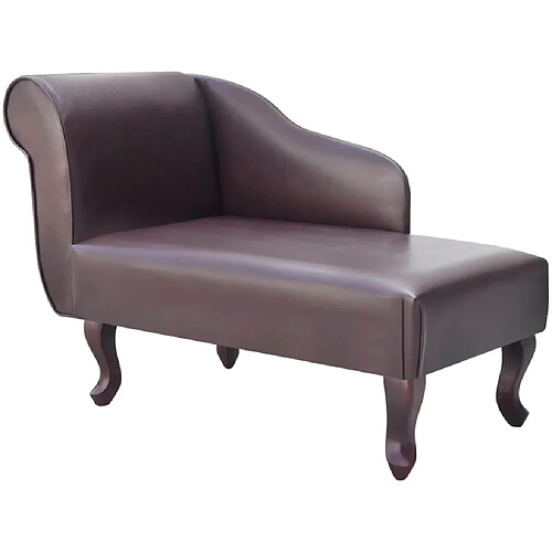 vidaXL Chaise longue Marron Similicuir