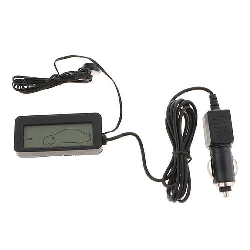 dc12v voiture numérique thermomètre rétro-éclairage lcd voiture intérieur / extérieur temp comme décrit bleu