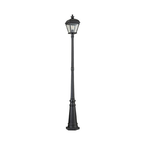 Elstead Lighting Lampadaire extérieur Bayview Fonte d'aluminium,verre biseauté transparent Noir