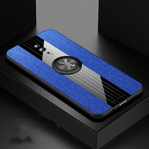 Wewoo Coque Souple Pour OPPO Reno Z XINLI tissu de couture Housse de protection en TPU antichoc avec porte-bague Bleu