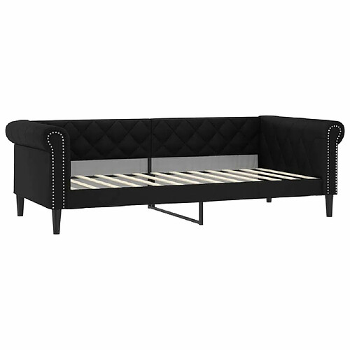 Maison Chic Lit de jour, Lit de repos pour Salon Chambre,Canapé-lit,Lit d'invité noir 100x200 cm similicuir -MN24331