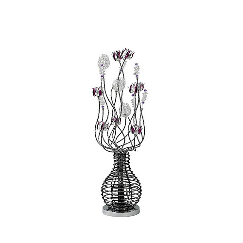 Inspired Lampe de table Viola 5 lumières G4 noir/violet/chrome/cristal, non compatible LED/CFL