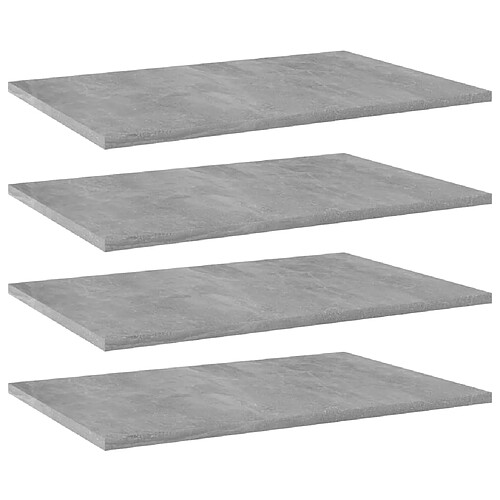 vidaXL Panneaux de bibliothèque 4 pcs gris béton bois d’ingénierie