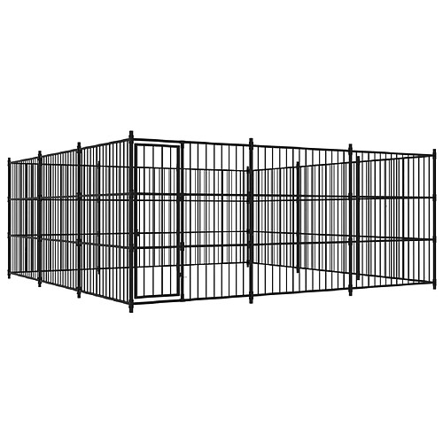 vidaXL Chenil d'extérieur pour chiens 450 x 450 x 185 cm