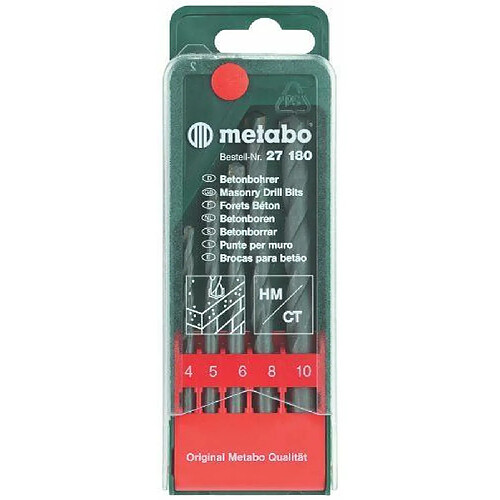 Metabo 6.27180.00 Coffret de 5 forets pour béton Classique