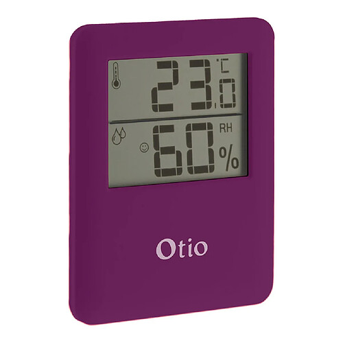 Thermomètre hygromètre magnétique violet - écran LCD - Otio