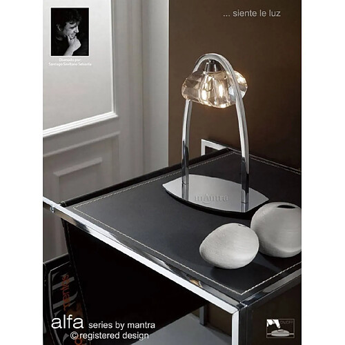 Luminaire Center Lampe de table Alfa large 1 Ampoule G9, chrome poli