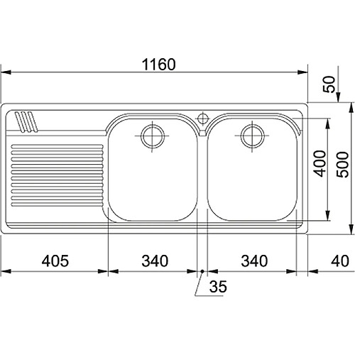 Franke Armonia AMX 621 Evier à poser Rectangulaire Acier inoxydable