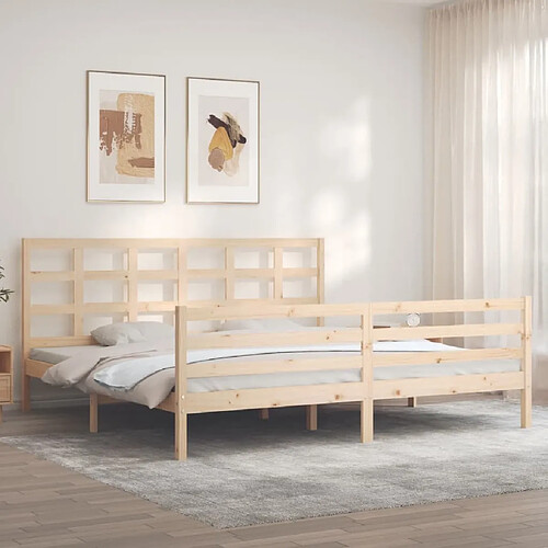 Maison Chic Lit super king - Cadre de lit avec tête de lit Contemporain pour adulte bois massif -MN50938