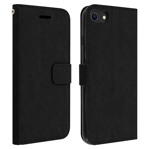 Avizar Housse iPhone SE 2022 / 2020 et 8 / 7 Porte-carte Fonction Support Noir