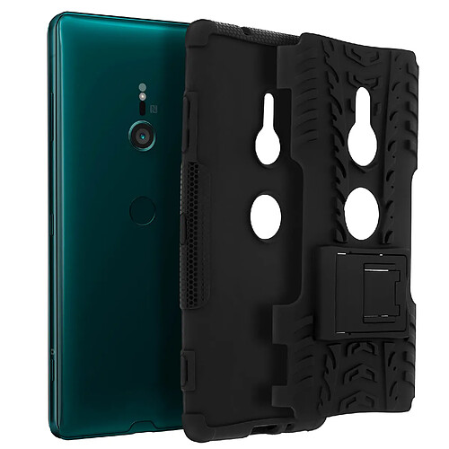 Avizar Coque Xperia XZ3 Plus Antichocs Silicone+Polycarbonate Support intégré