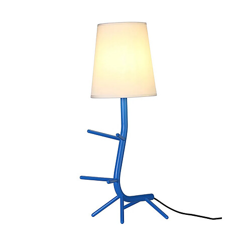 Inspired Lampe de table avec abat-jour, 1 x E27, bleu/blanc