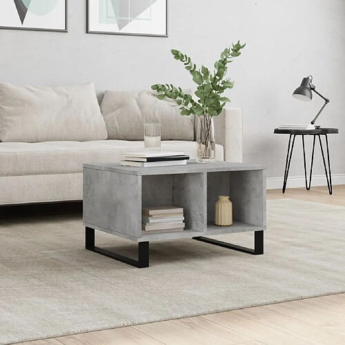 Maison Chic Table basse,Table Console Table d'appoint, Table pour salon Gris béton 60x50x36,5 cm Bois d'ingénierie -MN94560