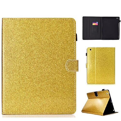 Wewoo Smart Cover Etui à rabat horizontal en cuir verni avec paillettes pour iPad support et fente carte or