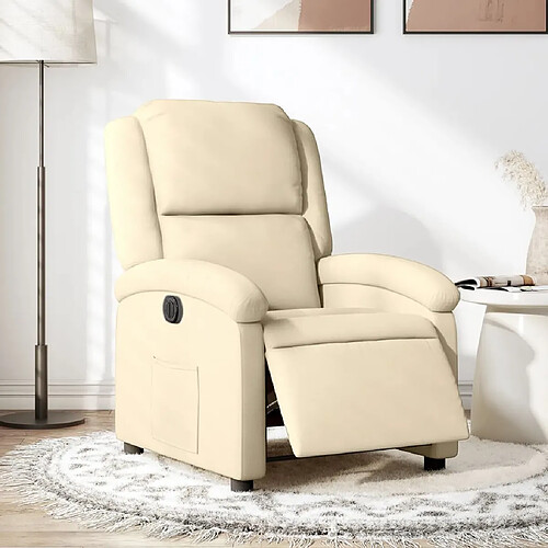 vidaXL Fauteuil inclinable électrique Crème Tissu