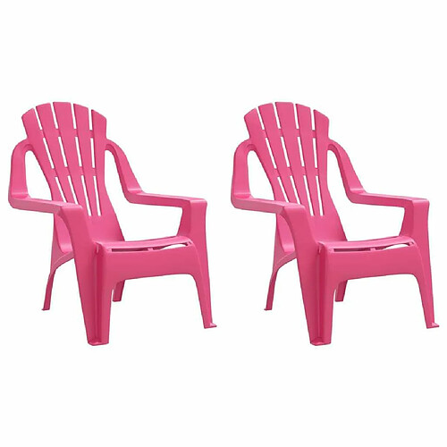 Maison Chic Lot de 2 Chaises de jardin,Fauteuil d'extérieur pour enfants rose 37x34x44 cm PP -MN29916