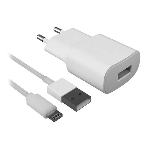 Totalcadeau chargeur mural avec câble Lightning MFI 2.1A Blanc pas cher