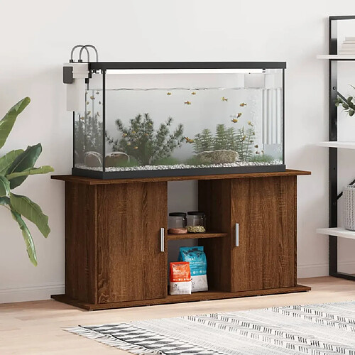 vidaXL Support d'aquarium chêne marron 121x41x58 cm bois d'ingénierie