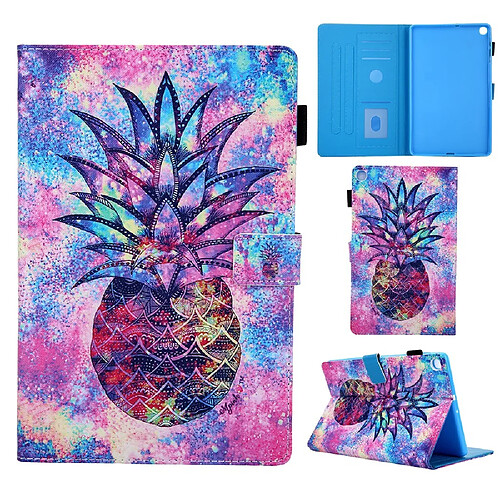 Etui en PU impression de modèle avec support ananas pour votre Samsung Galaxy Tab A 10.1 (2019) T510