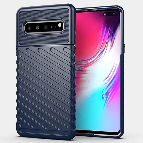 Wewoo Coque Souple TPU antichoc Thunderbolt pour Galaxy S10 5G bleu foncé