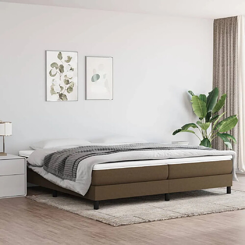 vidaXL Sommier à lattes de lit avec matelas Marron foncé 200x200 cm