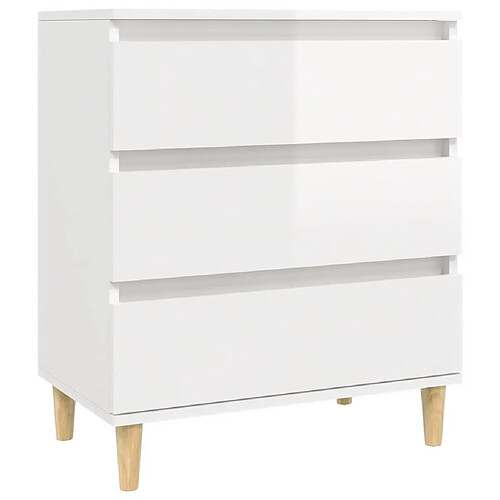 Maison Chic Commode Buffet - Meuble de rangement Blanc brillant 60x35x70 cm Bois d'ingénierie -GKD95079