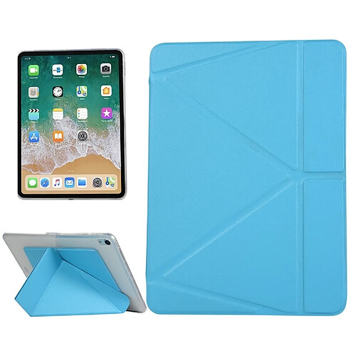 Wewoo Housse Étui Coque en cuir PU pour iPad Pro 11 pouces 2018avec support multifonctions et fonction Veille / Réveil Lake Blue