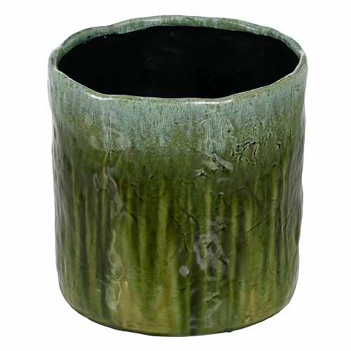 BigBuy Garden Cache-pot Vert Céramique 31 x 31 x 31 cm