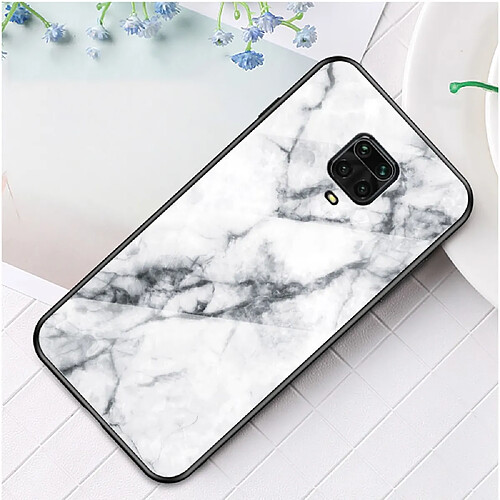 Coque en TPU hybride de marbre blanc pour votre Xiaomi Redmi Note 9S