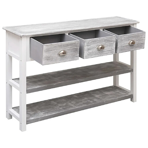 Maison Chic Commode Buffet - Meuble de rangement Antique Gris 115x30x76 cm Bois -GKD85455