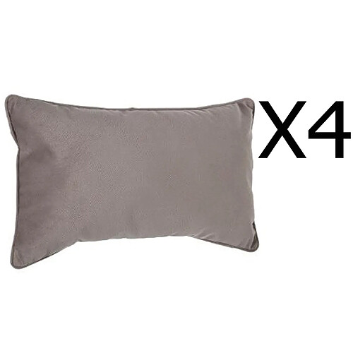 Lot de 4 coussins rectangulaires 100% polyester coloris taupe - Dim : L.50 x l.30 cm -PEGANE