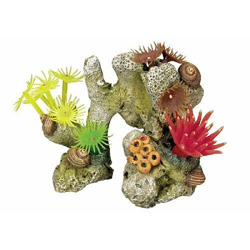 Nobby Aqua Ornaments Décoration pour aquarium Corail avec plante 11 x 7 x 8,5 cm