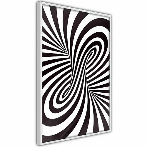 Paris Prix Affiche Murale Encadrée Black and White Swirl 40 x 60 cm Blanc