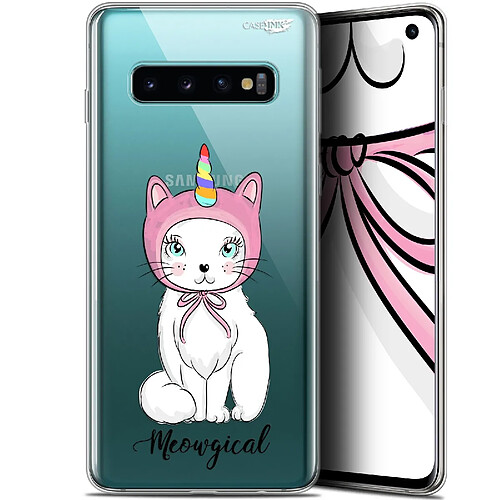 Caseink Coque arrière Samsung Galaxy S10 (6.1 ) Gel HD [ Nouvelle Collection - Souple - Antichoc - Imprimé en France] Ce Chat Est MEOUgical