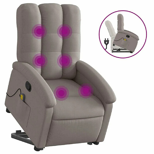 Maison Chic Fauteuil Relax pour salon, Fauteuil inclinable de massage Taupe Tissu -GKD79401