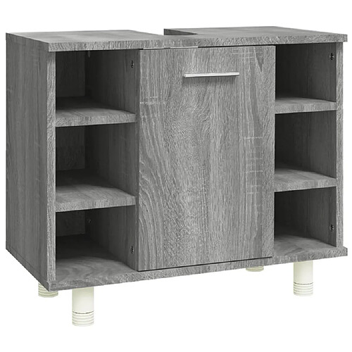 Maison Chic Armoire de bain,Meuble de rangement de salle de bain,Meuble haut Sonoma gris 60x32x53,5 cm Bois d'ingénierie -GKD317164