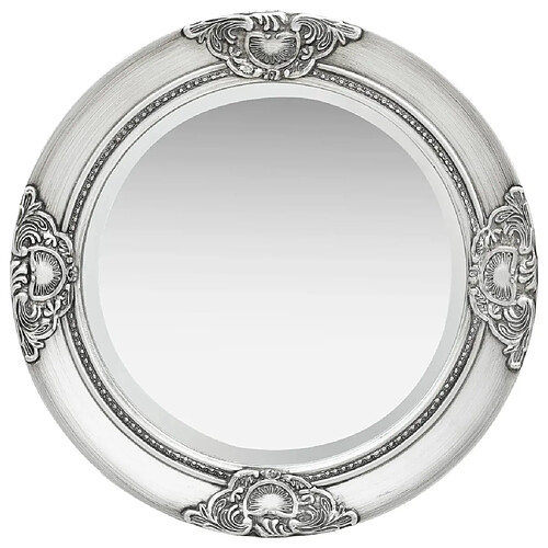 vidaXL Miroir mural style baroque 50 cm Argenté