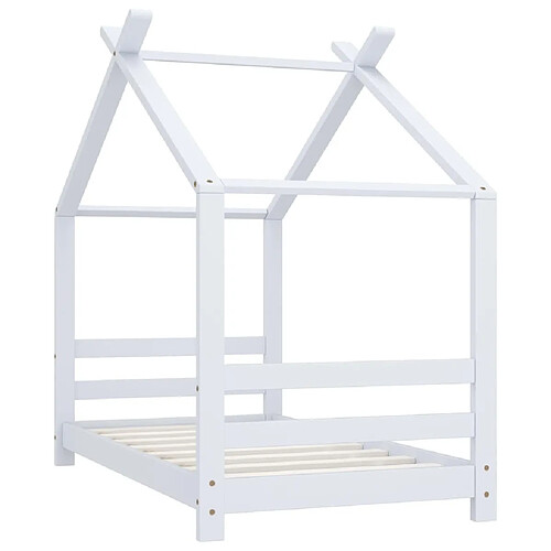 Maison Chic Lit d'Enfant Chambre - Cadre de lit pour enfant Blanc Bois de pin massif 70x140 cm -MN65538