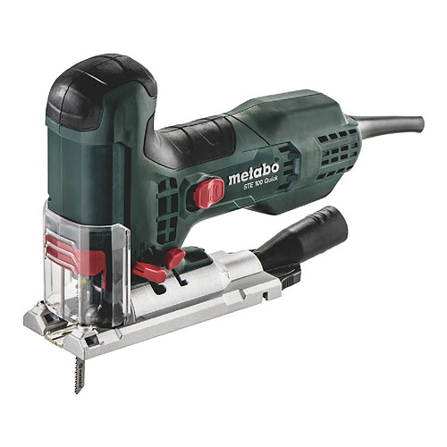 Metabo Scie sauteuse 710w ste 100 quick - puissance sonore (dba) : 97 - taux de vibration (m/s²) : 13 - cadence de coupe (cps/min) : 1000-3000 - course (mm) : 22 - capacité de coupe maximale bois (mm) : 100 - capacité de coupe maximale acier (mm) : 10 - modèle :