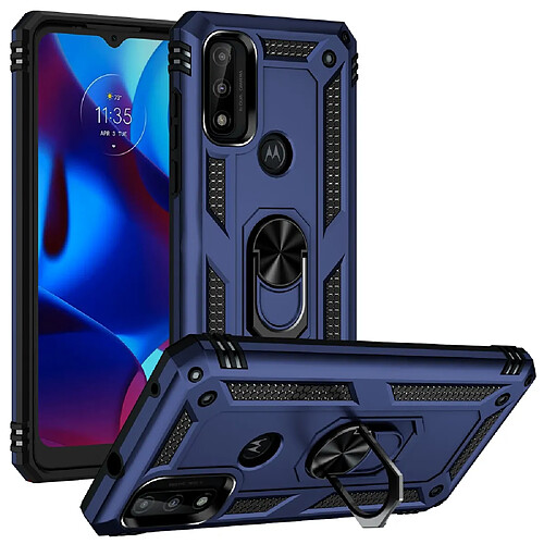 Coque en TPU anti-rayures, antichoc avec béquille bleu pour votre Motorola G Pure