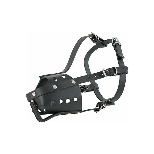 ZOLUX Muselière en cuir pour chien type police noire Taille 5.