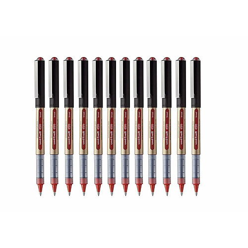 Uni Ball Biros à encre liquide Uni-Ball Rollerball Eye Broad UB-150 Rouge 12 Unités